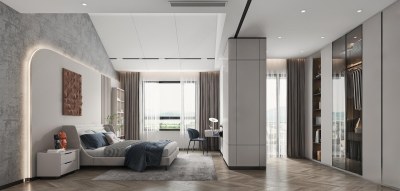 现代家居卧室3D模型下载